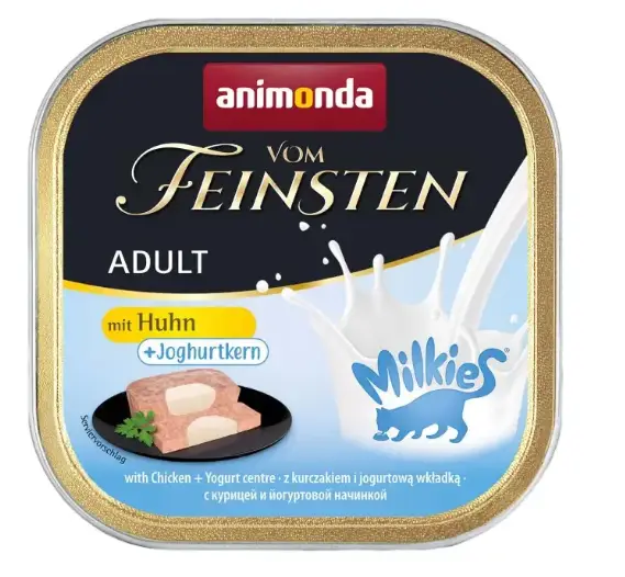 Animonda Vom Feinsten консерва для кішок 100 г (курка з йогуртовим центром)1