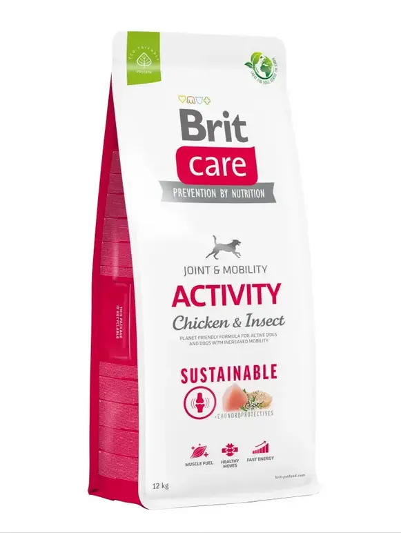 Brit Care Dog Sustainable Activity 12 кг корм для собак з підвищеною активністю (курка та комахи)1