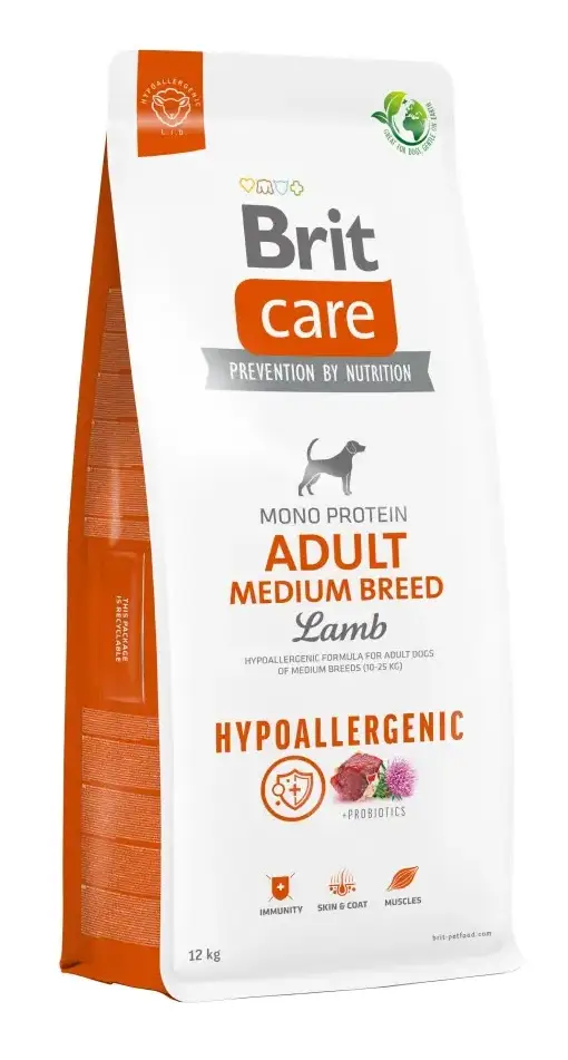 Brit Care Hypoallergenic Adult Medium Breed Lamb & Rice 0,650кг (на вагу) для середніх порід з ягням1