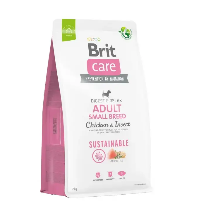 Brit Care Sustainable Adult Small Breed 7кг - корм для собак дрібних порід (курка та комахи)1