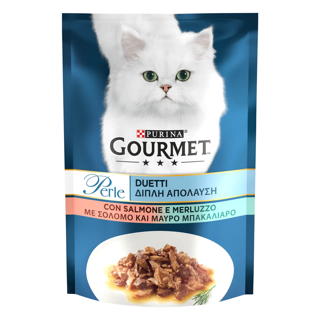 Purina Gourmet Perle Duo паучі для котів 85 г * 26шт (лосось і сайда)1