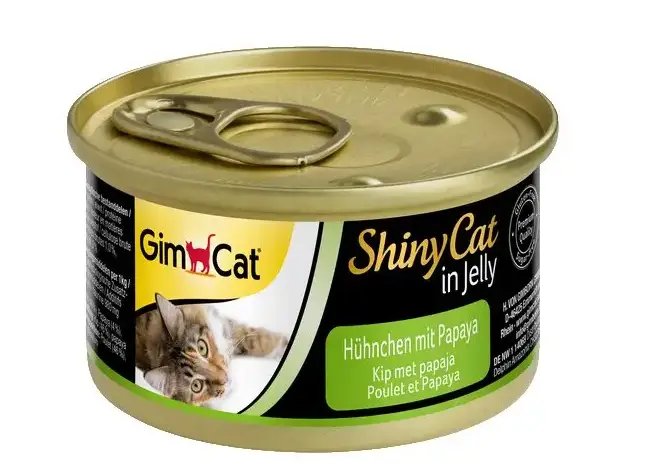 GimCat Shiny Cat консерви для кішок 70г (курка і папайа)1