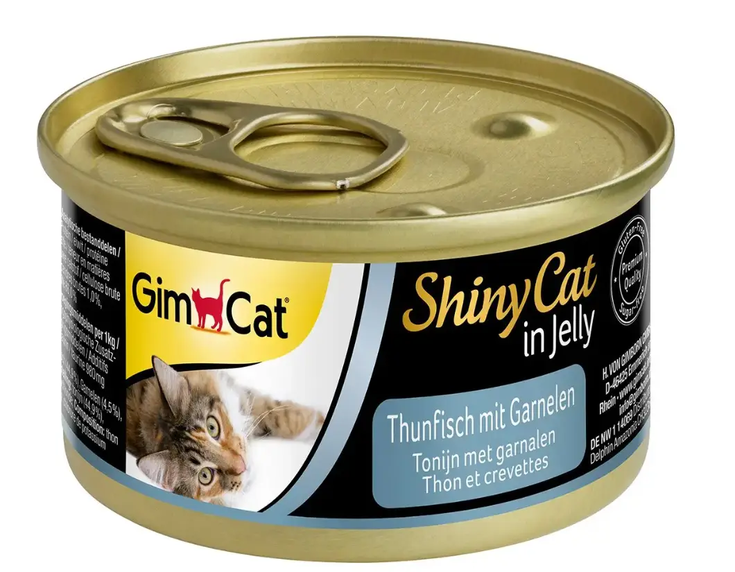 GimCat Shiny Cat консерви для кішок 70г (тунець і креветки)1