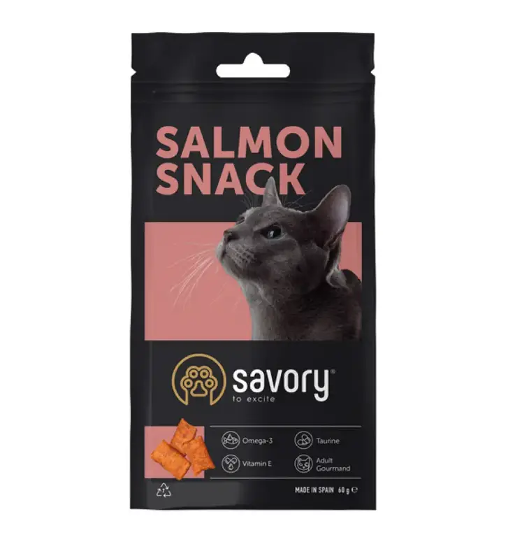 Savory Snack Salmon ласощі для котів 60 г (подушечки з лососем)1