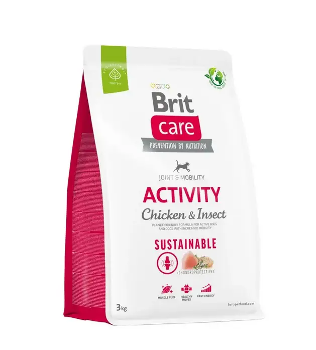 Brit Care Dog Sustainable Activity корм для собак з підвищеною активністю 3 кг (курка та комахи)1