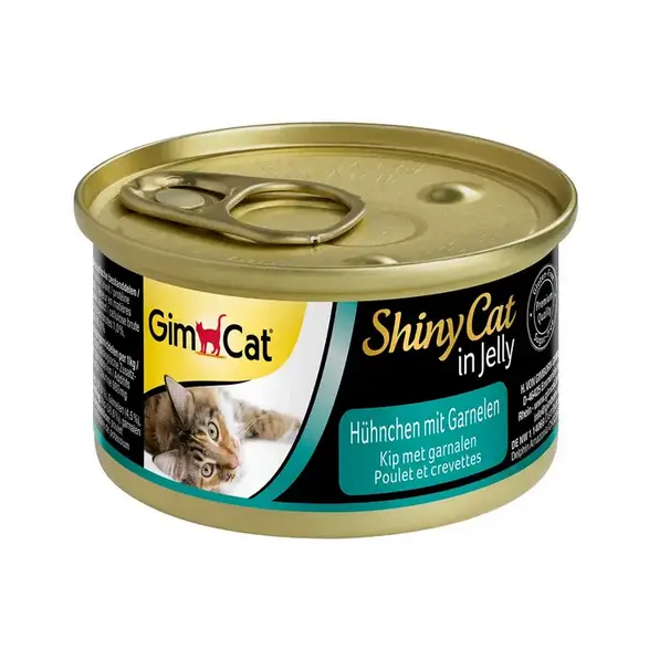 GimCat Shiny Cat консерви для кішок 70г (курка і креветки)1