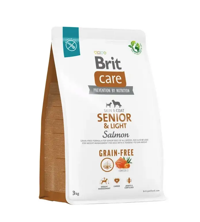 Brit Care Dog Grain-free Senior & Light беззерновий корм для старіючих собак 3 кг (лосось)1