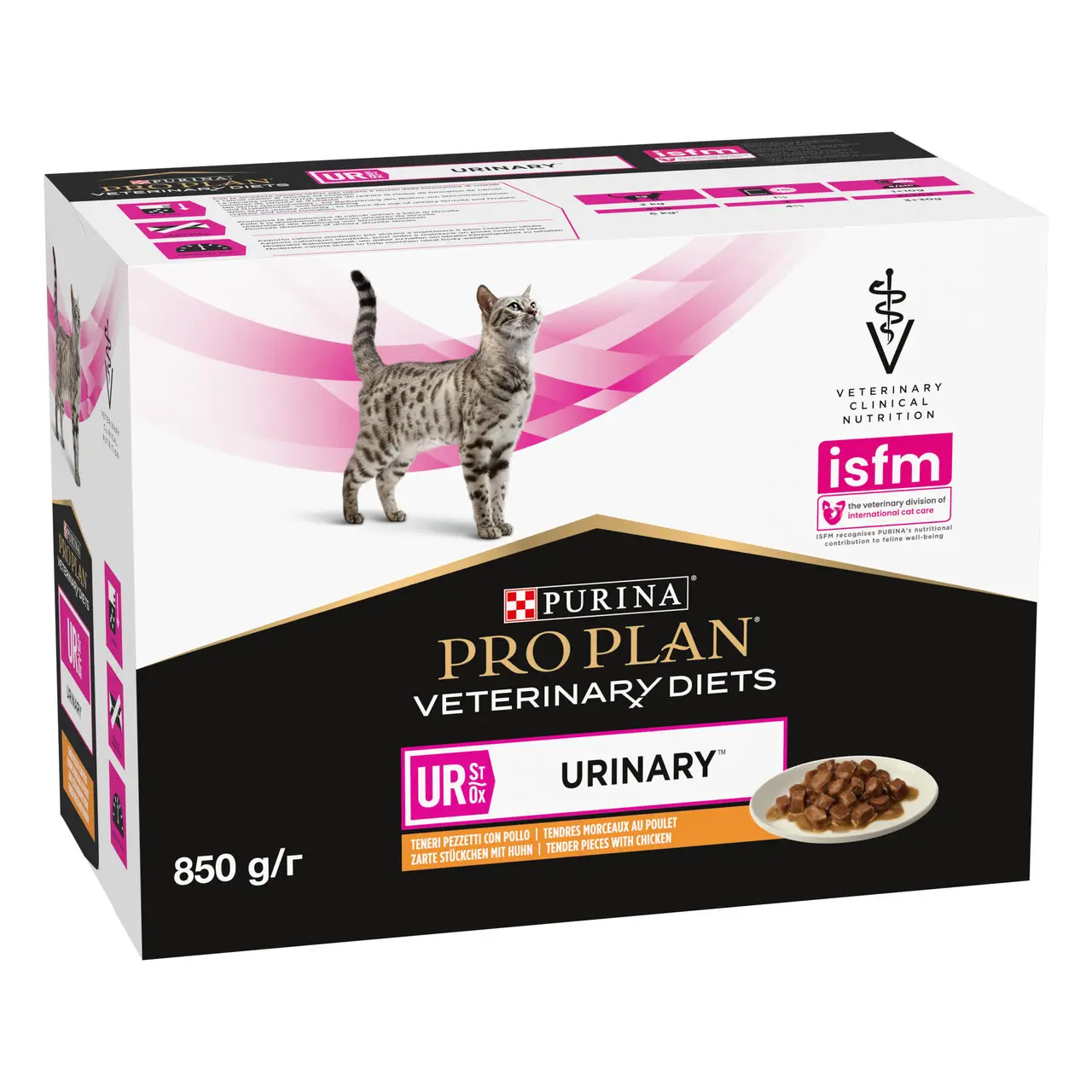 Purina Pro Plan Veterinary Diets UR лікувальний корм для котів c сечокам'яною хворобою 85г*10шт (курка)1