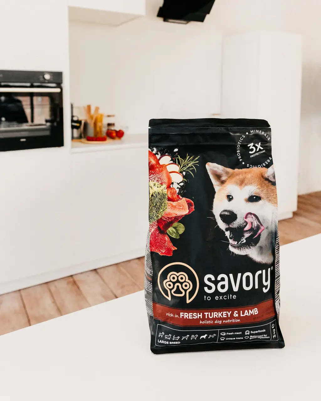 Savory корм холістік для собак великих порід 3 кг (індичка і ягня)3