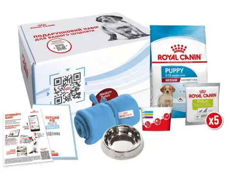Royal Canin Medium Puppy 1кг + набір для цуценят собак середніх порід1
