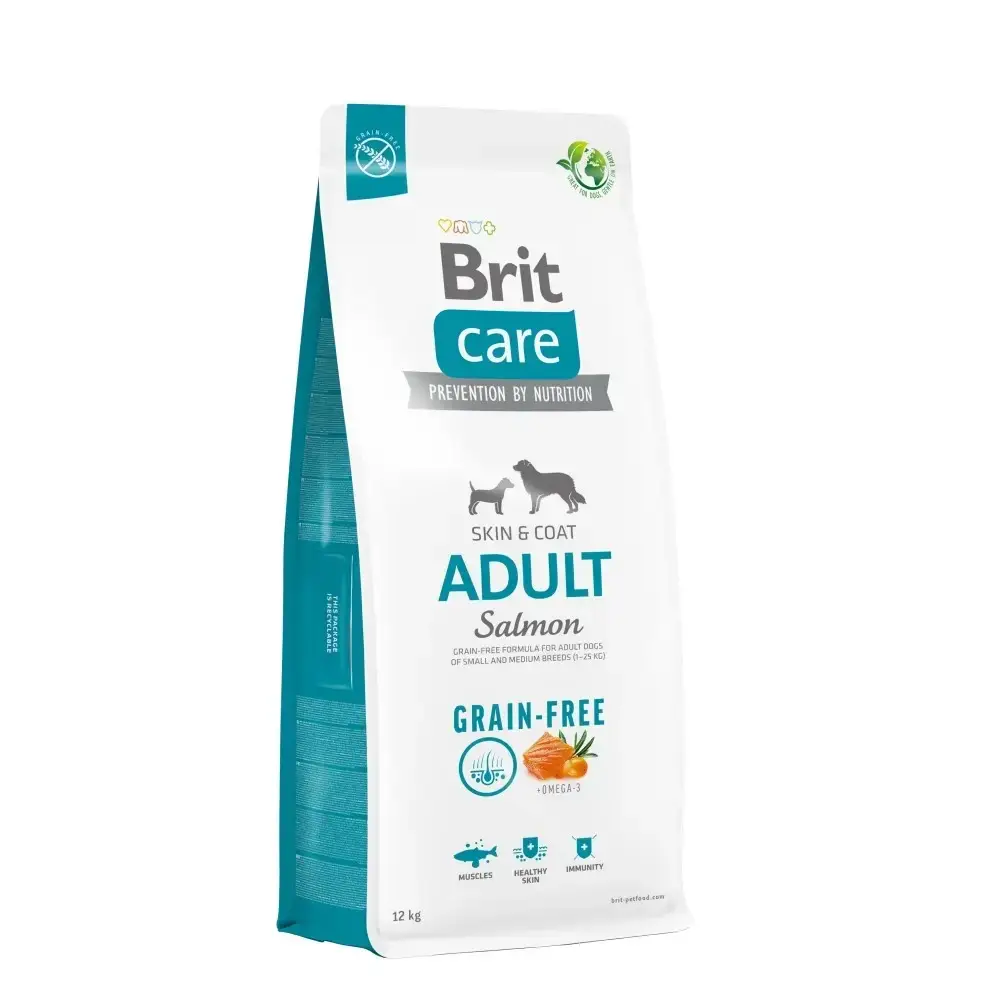 Brit Care Dog Grain-free Adult Salmon 12кг беззерновой корм собак (лосось)1