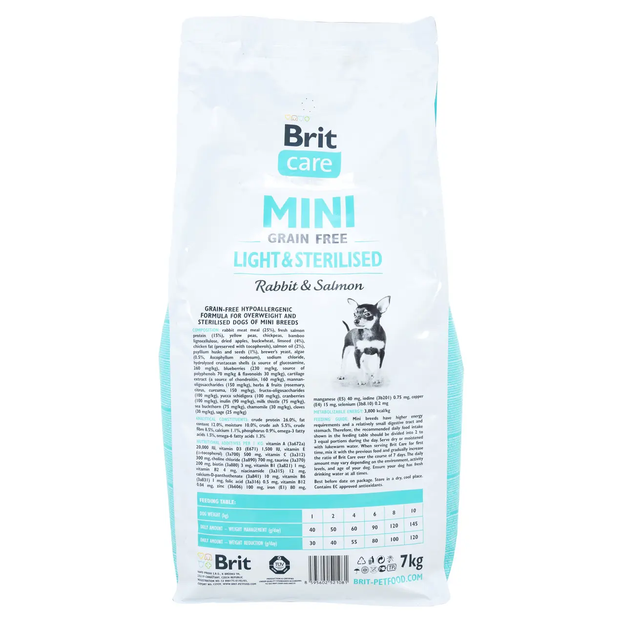 Brit Care Mini Light &Sterilised 7кг -беззерновий корм для стерилізованих собак малих порід3