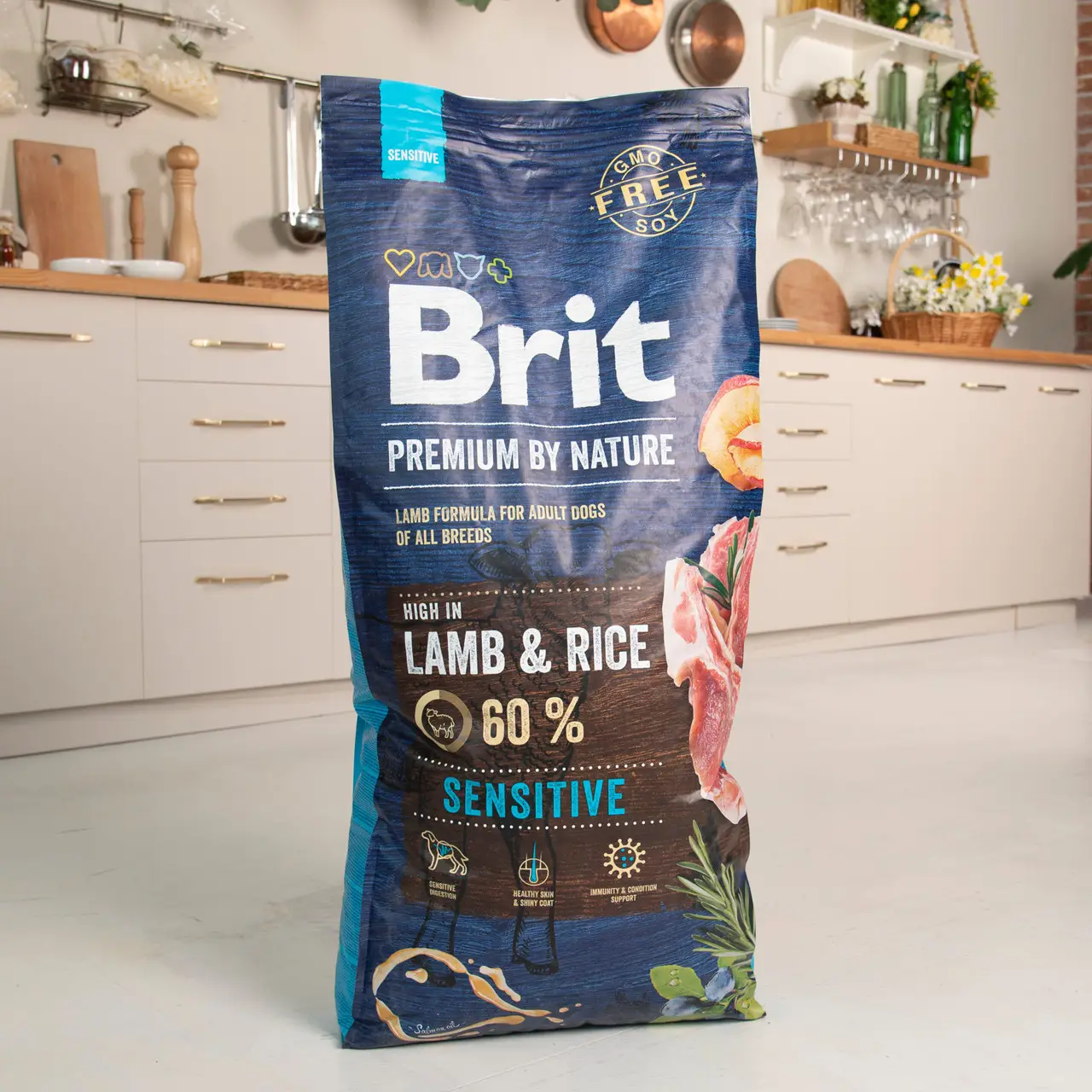 Brit Premium Lamb and Rise 15кг-корм для дорослих собак з ягням4