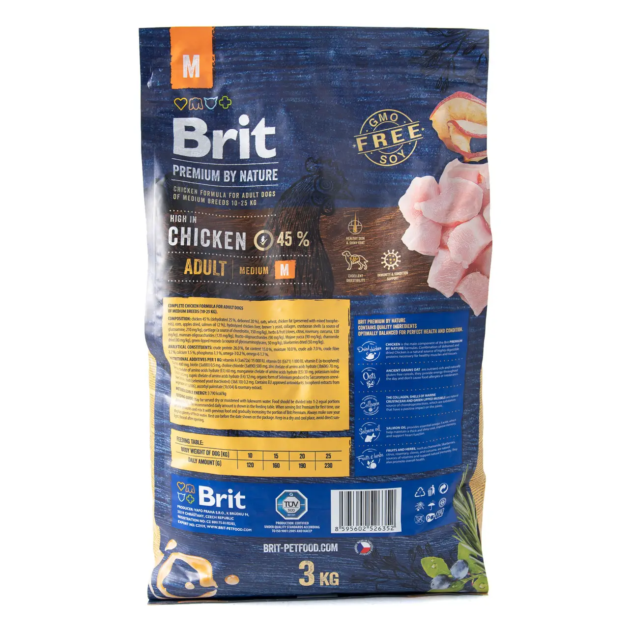 Brit Premium Adult M 3кг- корм для собак середніх порід2