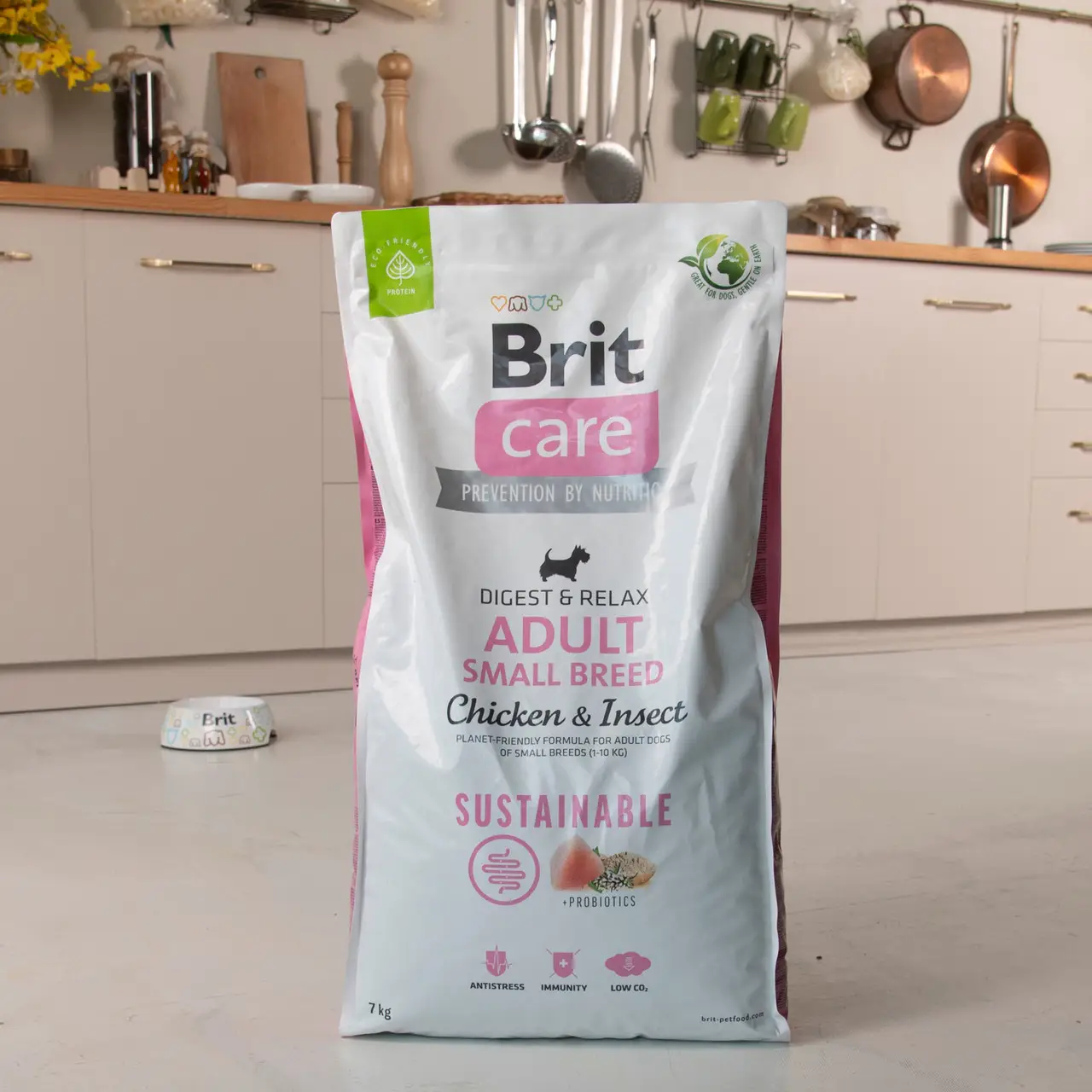 Brit Care Sustainable Adult Small Breed 7кг - корм для собак дрібних порід (курка та комахи)7