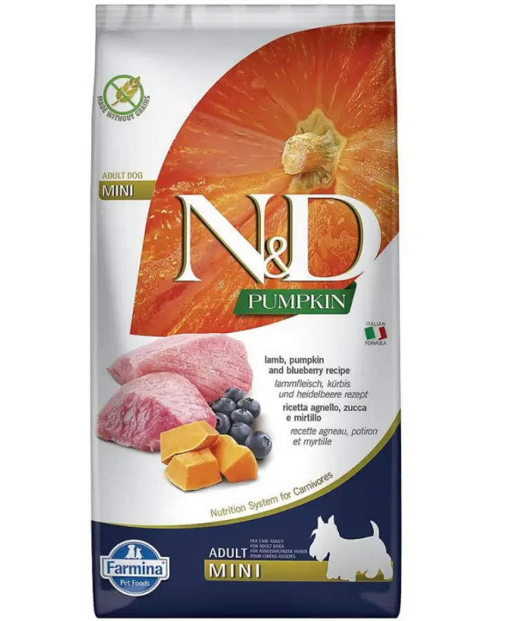 Farmina N&D Pumpkin Adult Mini для собак дрібних порід ягня з гарбузом і чорницею 7 кг1