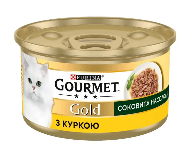 Gourmet Gold Соковита насолода з куркою консерва для котів 85г1