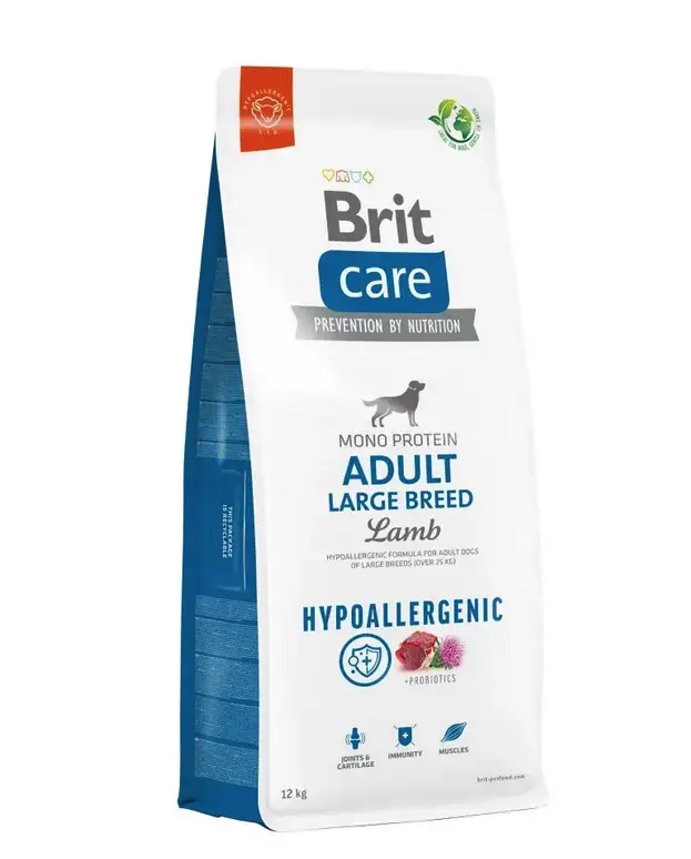 Brit Care Dog Hypoallergenic Adult Large Breed 12 кг для дорослих собак великих порід (ягня)1