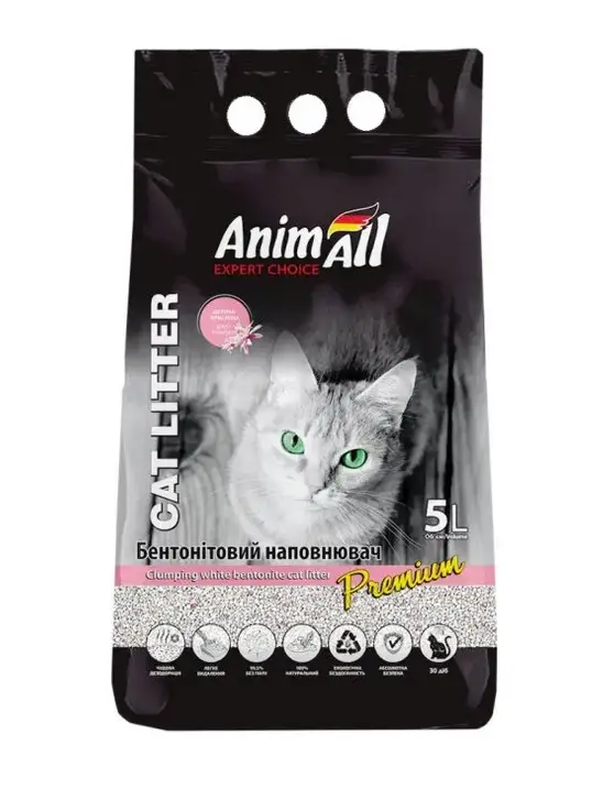AnimAll 5 л наповнювач із глини (аромат дитячої пудри)1