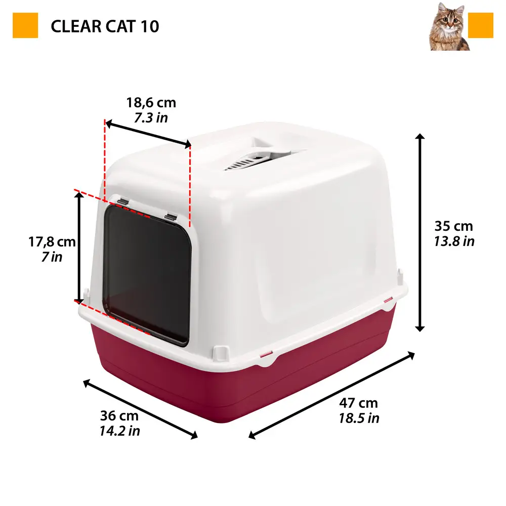 Ferplast Home Clear Cat 10 закритий туалет для кішок з вугільним фільтром (47х35х36 см)2