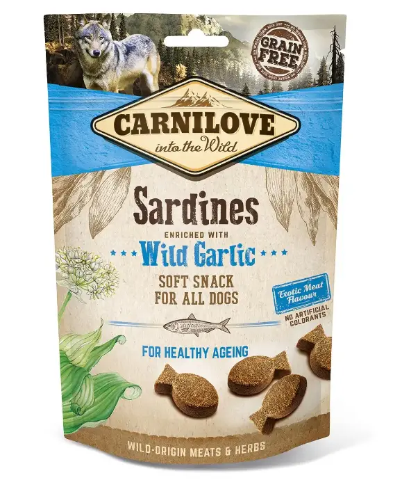 Carnilove Sardines with Wild Garlic 200 г (сардина) напівволожувальні ласощі для собак1
