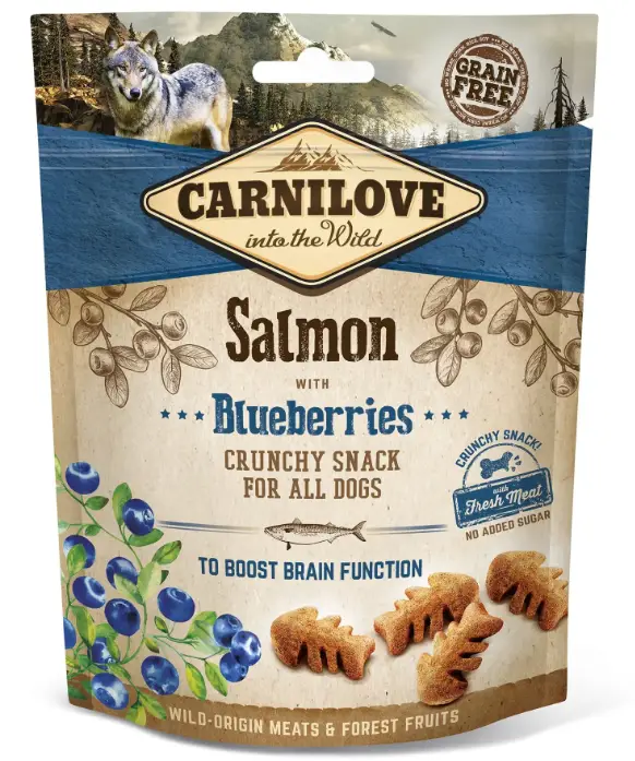 Carnilove Salmon with Blueberries 200 г (для поліпшення роботи мозку) хрусткі ласощі для собак1
