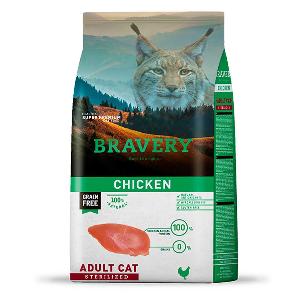Bravery Sterilized беззерновий корм для стерилізованих кішок із куркою 7 кг1