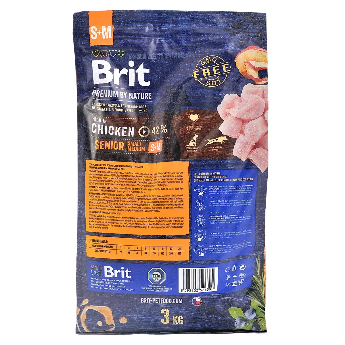 Brit Premium Senior S + M 3кг- для старіючих собак дрібних і середніх порід2