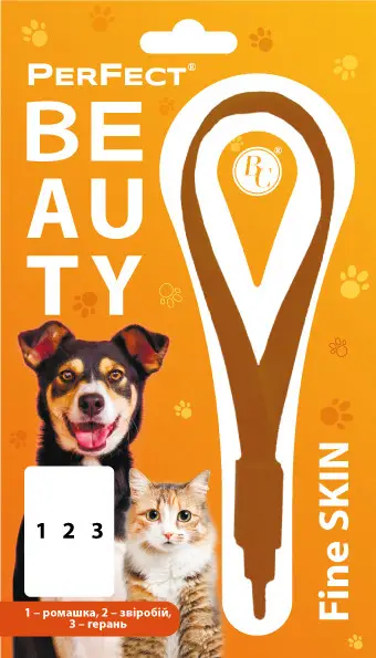 PerFect Beauty Fine Skin нашийник з фітотерапією для котів та дрібних порід собак (ромашка, звіробій, герань)1