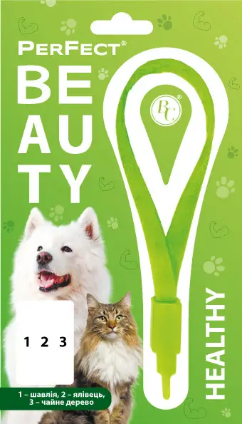 PerFect Beauty Healthy нашийник з фітотерапією для котів та дрібних порід собак (шавлія, ялівець, чайне дерево)1