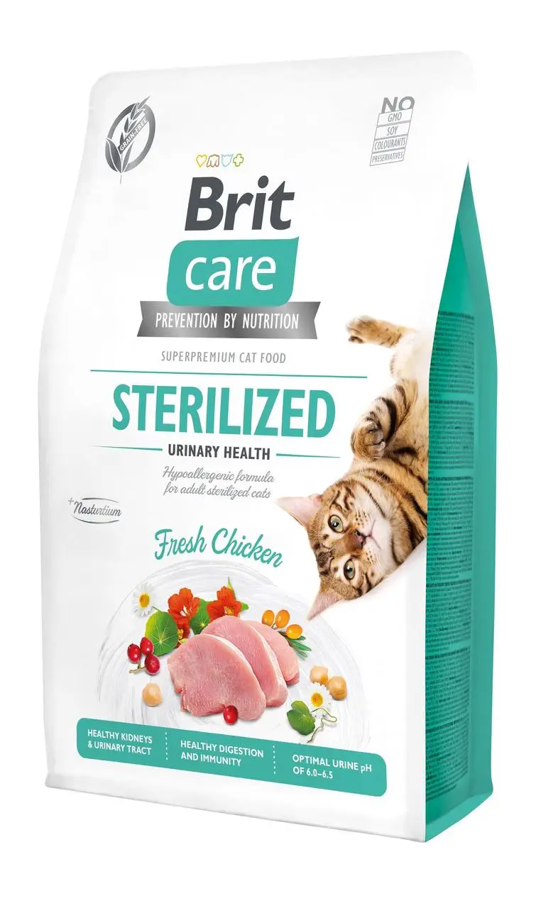 Brit Care Cat GF Sterilized Urinary Health, 2кг (урінарі для стерелізованних)1