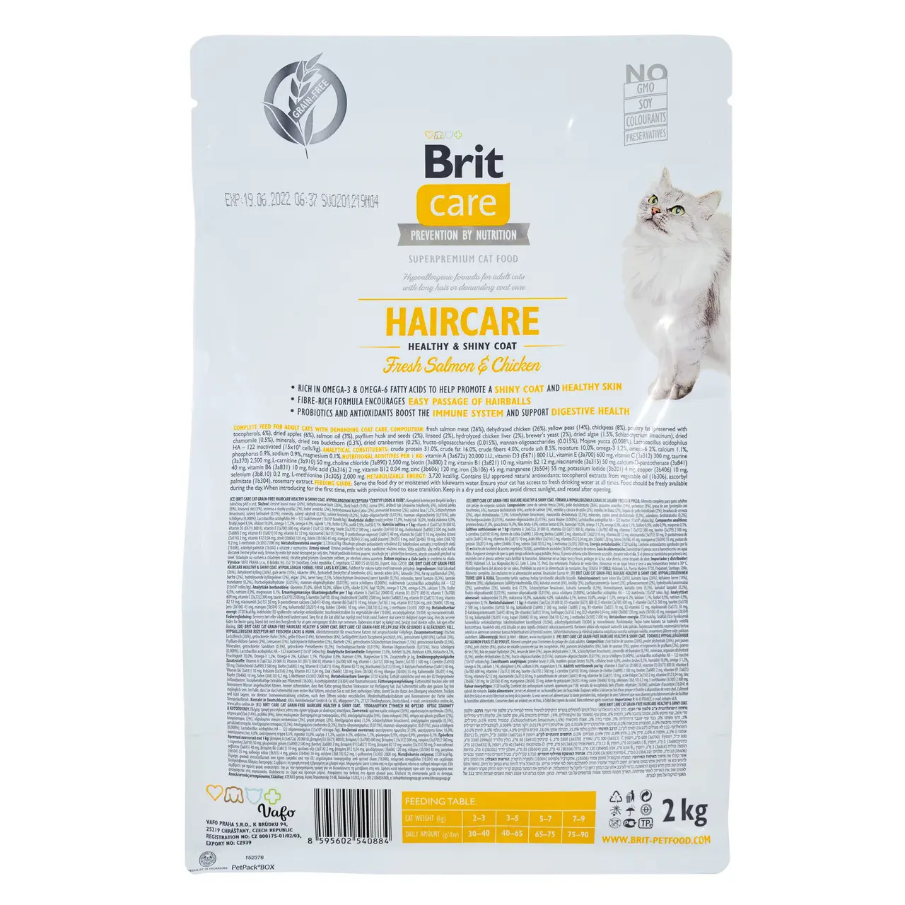 Brit Care Cat GF Haircare Healthy & Shiny Coat, 2кг (здоров'я шкіри і шерсті)3