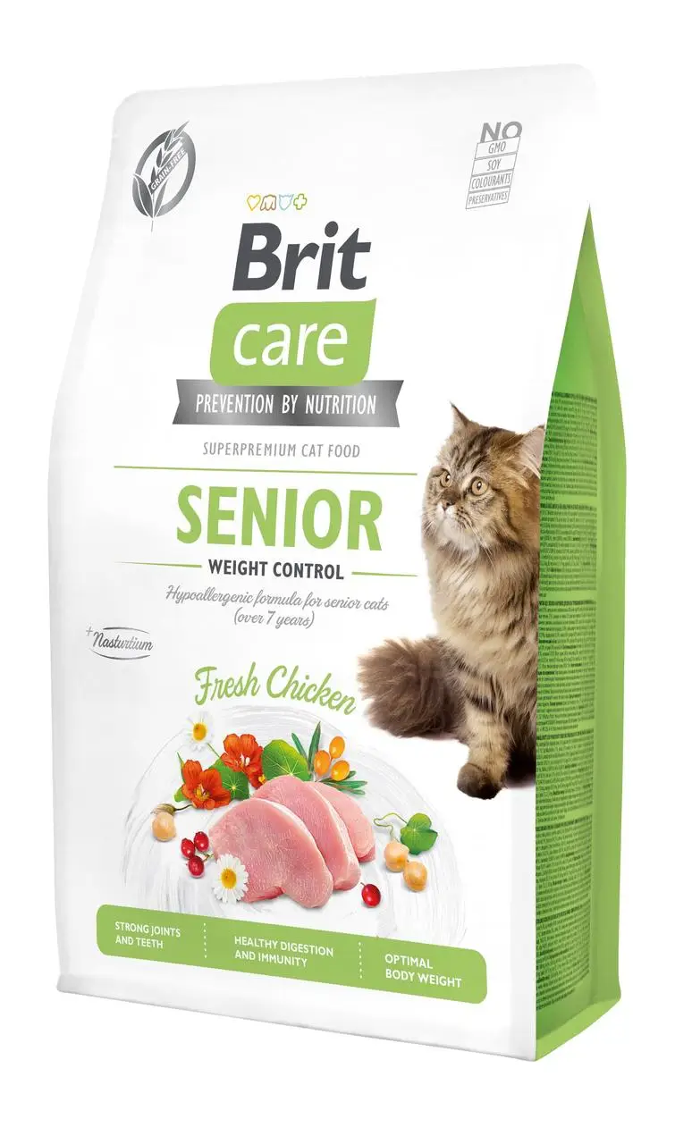 Brit Care Senior гіпоалергенний корм для кішок 0,450кг на вагу (курка)1