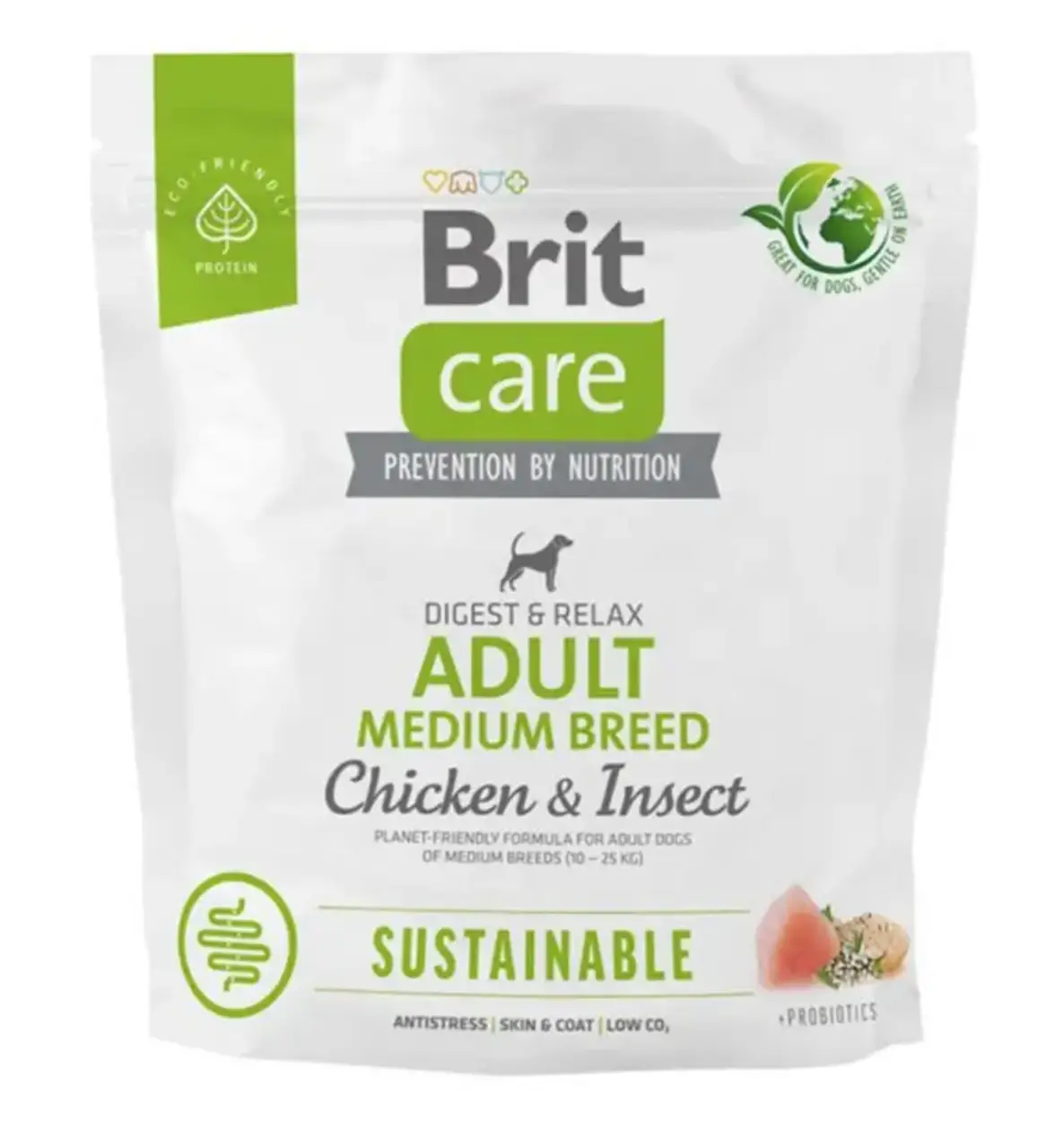 Brit Care Sustainable Adult Medium 1кг корм для собак середніх порід із куркою1