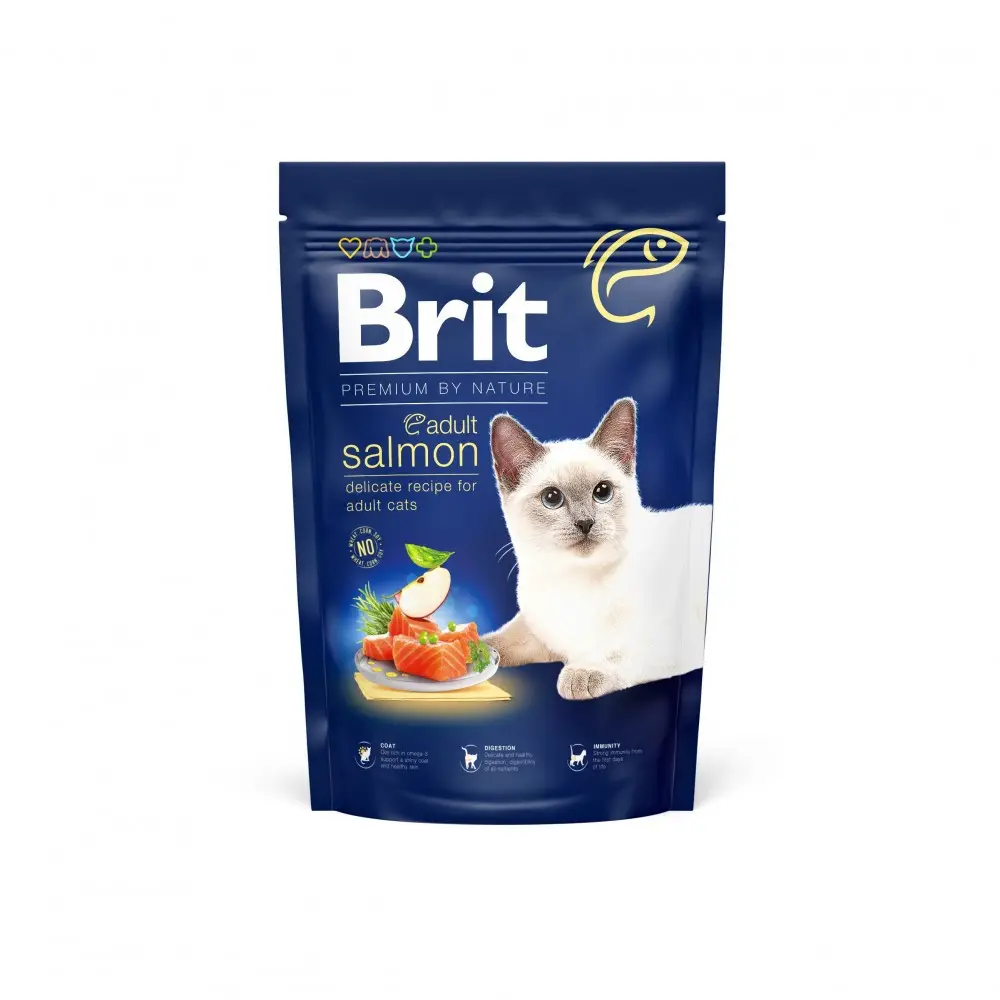 Brit Premium Cat by Nature корм для котів з лососем 1,5 кг1