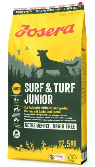 Josera Surf & Turf Junior 12,5 кг корм для цуценят середніх і великих порід (Лосось і Ягня)1
