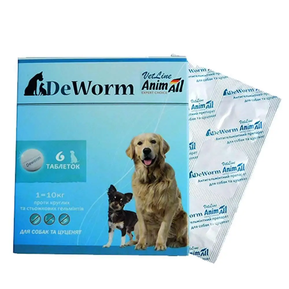 AnimAll VetLine DeWorm антигельмінтний препарат для собак і цуценят 6 таб1
