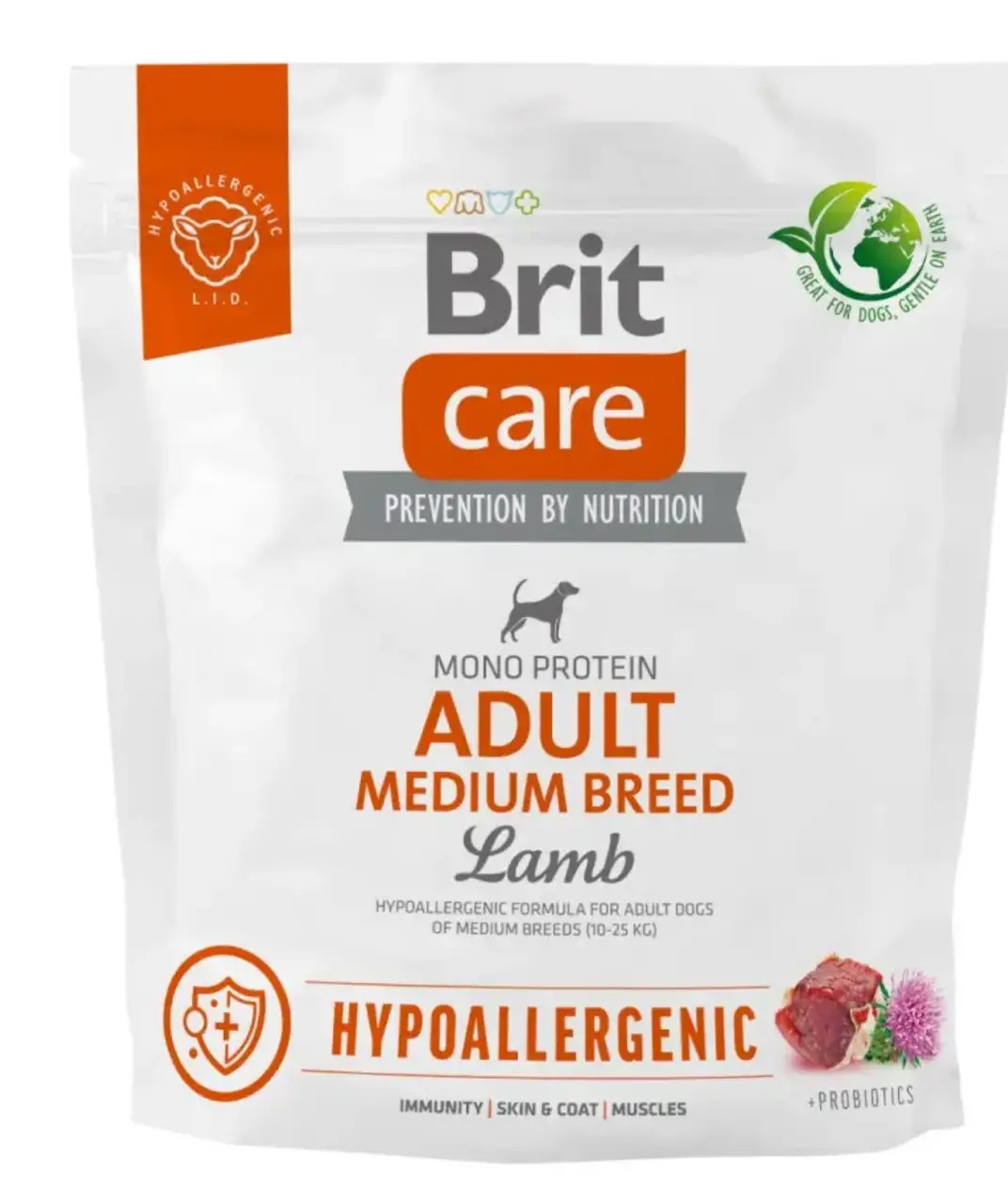 Brit Care Dog Hypoallergenic Adult Medium 1 кг для собак середніх порід ( ягня)1