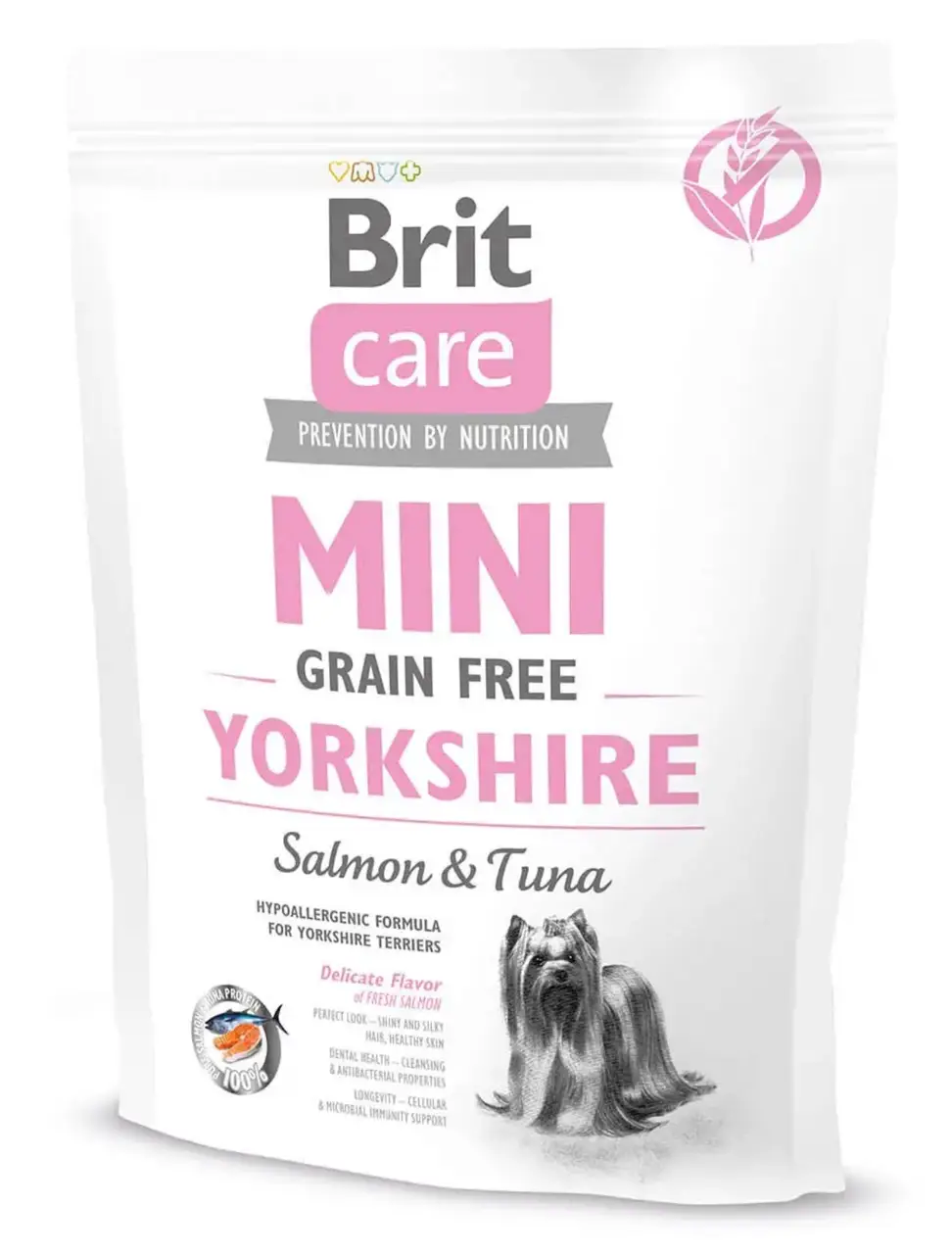 Brit Care Mini Yorkshire 0,4кг -беззерновой корм с лососем и тунцом для йоркширских терьеров1