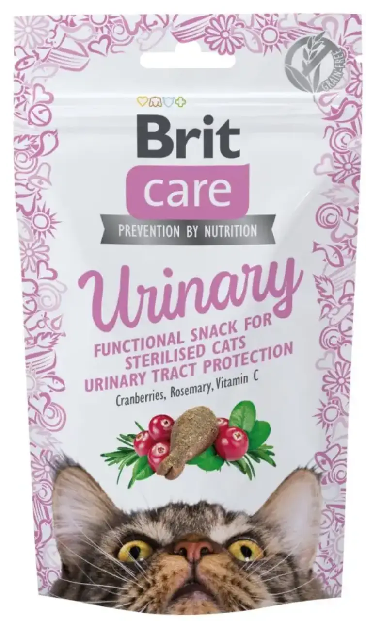 Brit Care Functional Snack Urinary 50 г лакомства для кошек (индейка, клюква и розмарин)1