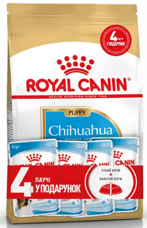 Royal Canin Chihuahua Puppy 1,5 кг + 4 пауча корм для цуценят породи чихуахуа1