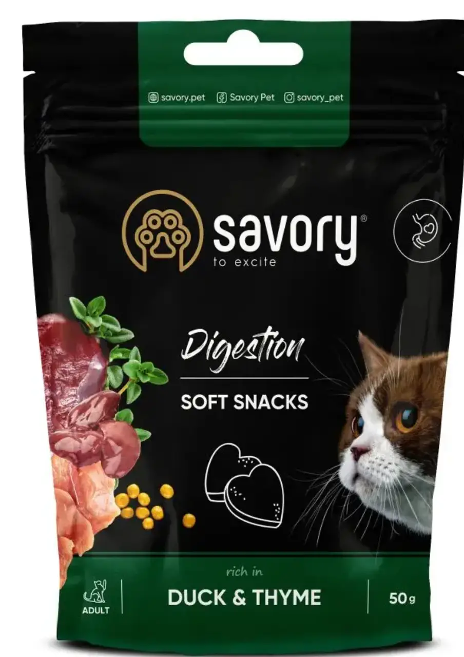 Savory Digestion 50 г лакомство для кошек (утка с тимьяном)1