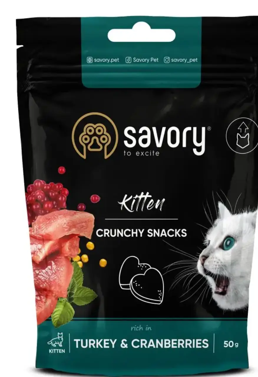 Savory Kitten 50 г лакомство для котят (индейка с клюквой)1