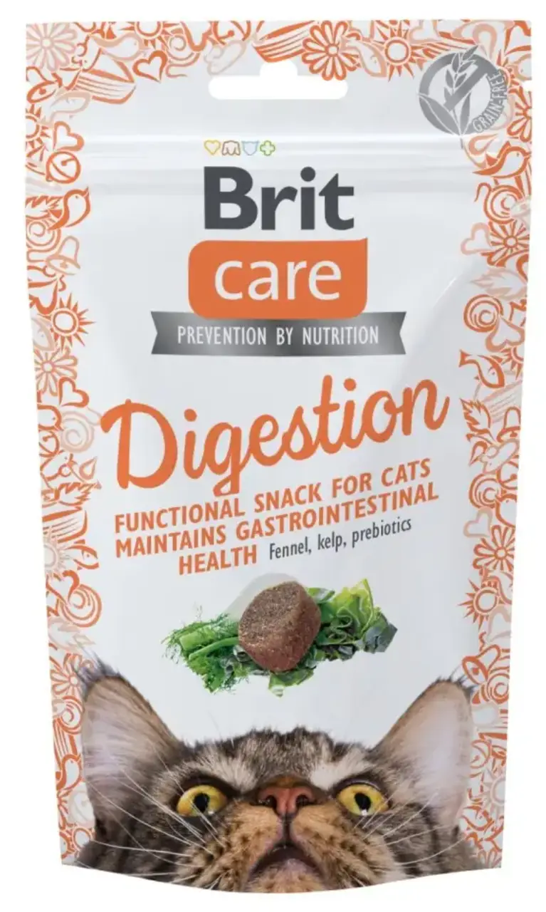 Brit Care Digestion 50 г ласощі для котів (підтримка травлення,тунец, фенхель)1