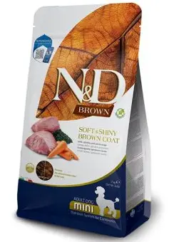 Farmina N&D Brown Adult Mini беззерновий корм для собак дрібних порід з коричневою шерстю 2 кг (ягня)1