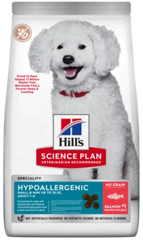 Hill's Small&Mini Hypoallergenic беззерновий корм для собак дрібних порід з лососем 6 кг1