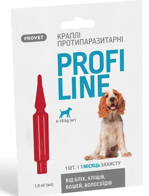 ProVet Профілайн краплі від бліх і кліщів для собак від 4 до 10 кг (1 піпетка)1