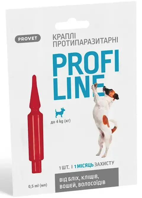 ProVet Профілайн краплі від бліх і кліщів для собак до 4кг (1 піпетка)1