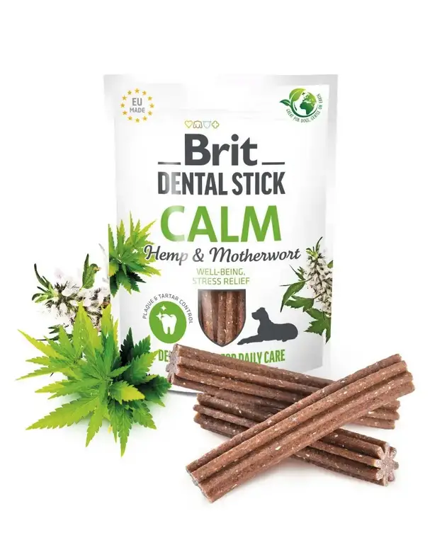 Brit Dental Stick Calm ласощі для собак 251 г (конопля та пустирник)3