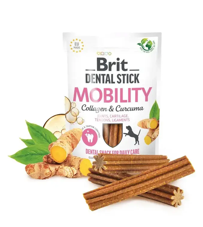 Brit Dental Stick Mobility ласощі для собак 251 г (колаген та куркума)3